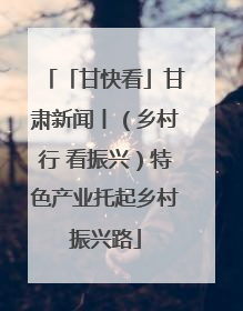 「甘快看」甘肃新闻丨（乡村行 看振兴）特色产业托起乡村振兴路