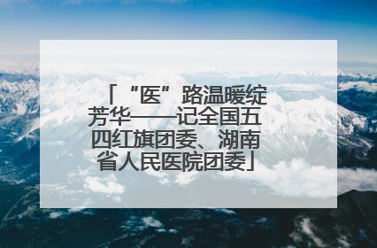 “医”路温暖绽芳华——记全国五四红旗团委、湖南省人民医院团委