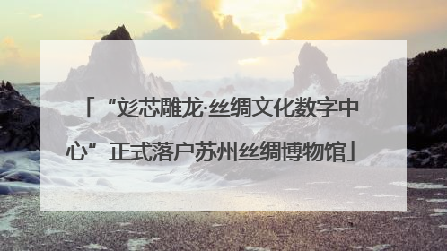 “彣芯雕龙·丝绸文化数字中心”正式落户苏州丝绸博物馆