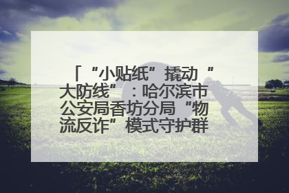 “小贴纸”撬动“大防线”：哈尔滨市公安局香坊分局“物流反诈”模式守护群众“钱袋子”