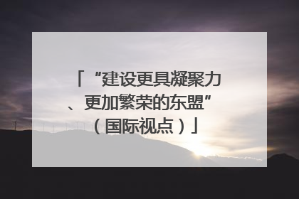 “建设更具凝聚力、更加繁荣的东盟”（国际视点）