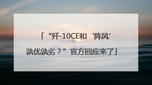 “歼-10CE和‘阵风’孰优孰劣？”官方回应来了