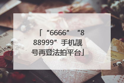 “6666”“888999”手机靓号再登法拍平台