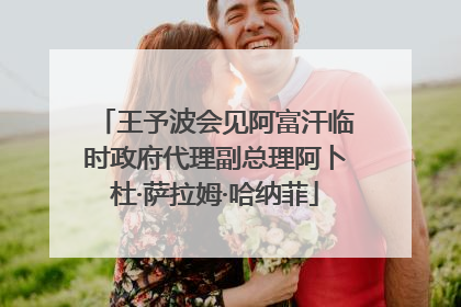 王予波会见阿富汗临时政府代理副总理阿卜杜·萨拉姆·哈纳菲