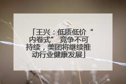 王兴：低质低价“内卷式” 竞争不可持续，美团将继续推动行业健康发展