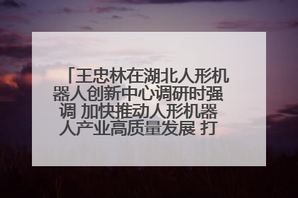 王忠林在湖北人形机器人创新中心调研时强调 加快推动人形机器人产业高质量发展 打造具有全国影响力的研发创新基地