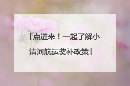 点进来！一起了解小清河航运奖补政策