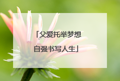 父爱托举梦想 自强书写人生