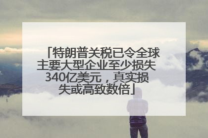 特朗普关税已令全球主要大型企业至少损失340亿美元，真实损失或高致数倍