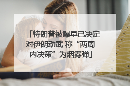 特朗普被曝早已决定对伊朗动武 称“两周内决策”为烟雾弹