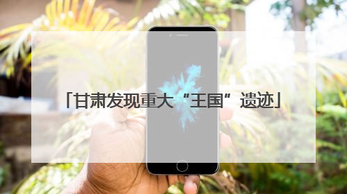 甘肃发现重大“王国”遗迹
