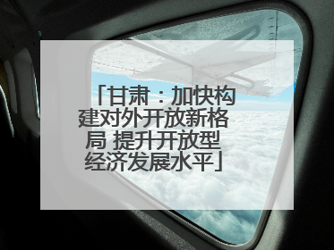 甘肃：加快构建对外开放新格局 提升开放型经济发展水平