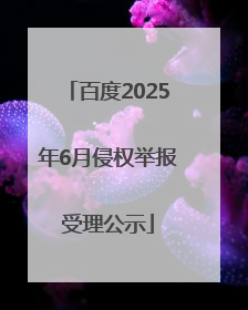 百度2025年6月侵权举报受理公示