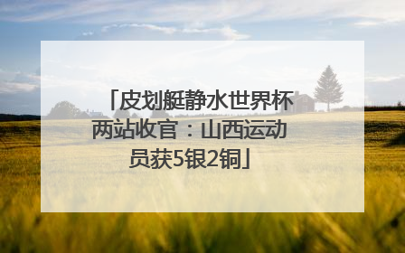 皮划艇静水世界杯两站收官：山西运动员获5银2铜