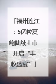 福州连江：5亿粒夏鲍陆续上市 开启“丰收盛宴”