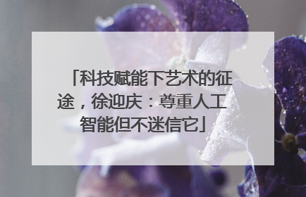 科技赋能下艺术的征途，徐迎庆：尊重人工智能但不迷信它