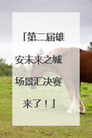 第二届雄安未来之城场景汇决赛来了！