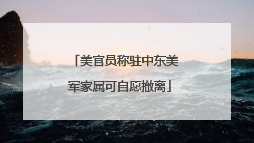 美官员称驻中东美军家属可自愿撤离
