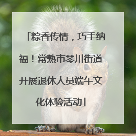 粽香传情，巧手纳福！常熟市琴川街道开展退休人员端午文化体验活动