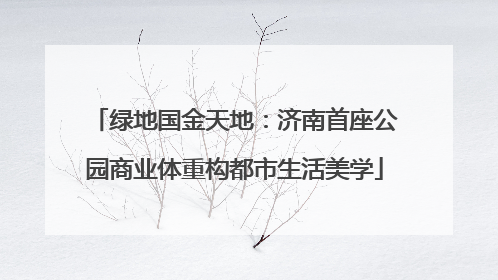 绿地国金天地：济南首座公园商业体重构都市生活美学