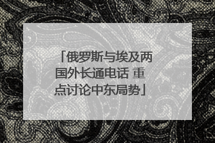 俄罗斯与埃及两国外长通电话 重点讨论中东局势
