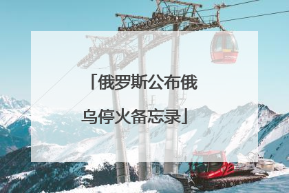 俄罗斯公布俄乌停火备忘录