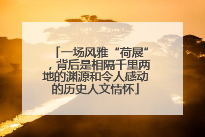 一场风雅“荷展”，背后是相隔千里两地的渊源和令人感动的历史人文情怀