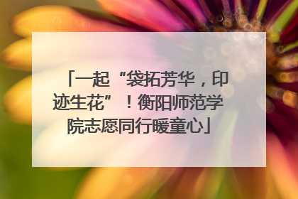 一起“袋拓芳华，印迹生花”！衡阳师范学院志愿同行暖童心