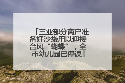 三亚部分商户准备好沙袋用以迎接台风“蝴蝶”，全市幼儿园已停课