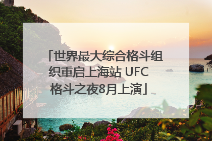世界最大综合格斗组织重启上海站 UFC格斗之夜8月上演