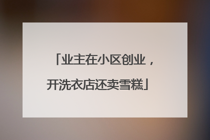 业主在小区创业，开洗衣店还卖雪糕