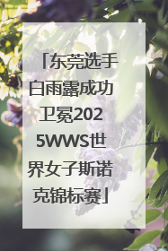 东莞选手白雨露成功卫冕2025WWS世界女子斯诺克锦标赛