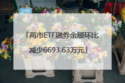 两市ETF融券余额环比减少6693.63万元