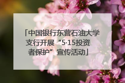 中国银行东营石油大学支行开展“5·15投资者保护”宣传活动