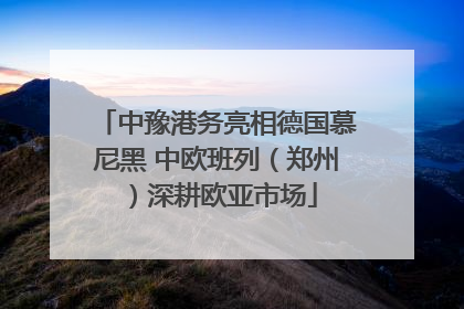 中豫港务亮相德国慕尼黑 中欧班列（郑州）深耕欧亚市场