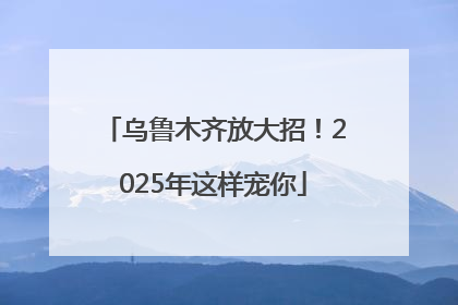 乌鲁木齐放大招！2025年这样宠你