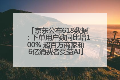 京东公布618数据：下单用户数同比增100% 超百万商家和6亿消费者受益AI