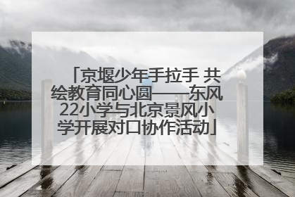 京堰少年手拉手 共绘教育同心圆——东风22小学与北京景风小学开展对口协作活动