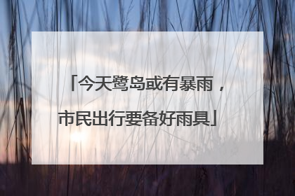 今天鹭岛或有暴雨，市民出行要备好雨具