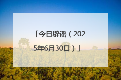 今日辟谣（2025年6月30日）