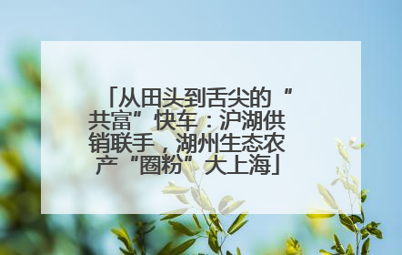 从田头到舌尖的“共富”快车：沪湖供销联手，湖州生态农产“圈粉”大上海