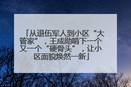 从退伍军人到小区“大管家”，王成勋啃下一个又一个“硬骨头”，让小区面貌焕然一新
