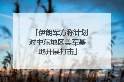 伊朗军方称计划对中东地区美军基地开展打击