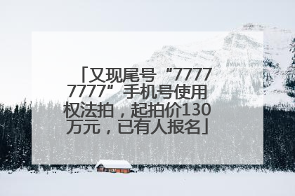 又现尾号“77777777”手机号使用权法拍，起拍价130万元，已有人报名