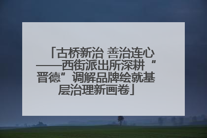 古桥新治 善治连心——西街派出所深耕“晋德”调解品牌绘就基层治理新画卷