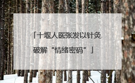 十堰人医张发以针灸破解“情绪密码”