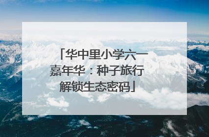 华中里小学六一嘉年华：种子旅行解锁生态密码