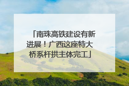 南珠高铁建设有新进展！广西这座特大桥系杆拱主体完工