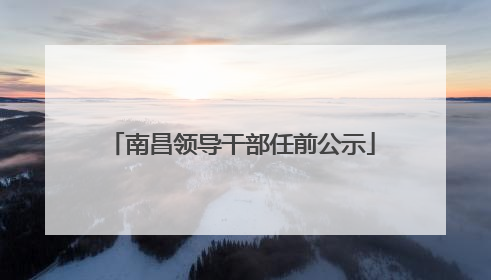 南昌领导干部任前公示
