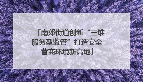 南郊街道创新“三维服务型监管”打造安全营商环境新高地